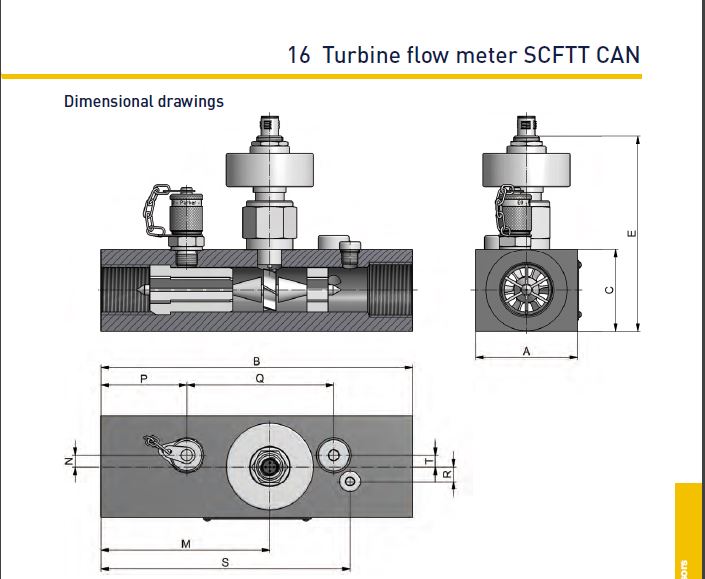 Parker Sensocontrol SCFTT-150-C2-05 FLOW/TEMP Turbine unit only