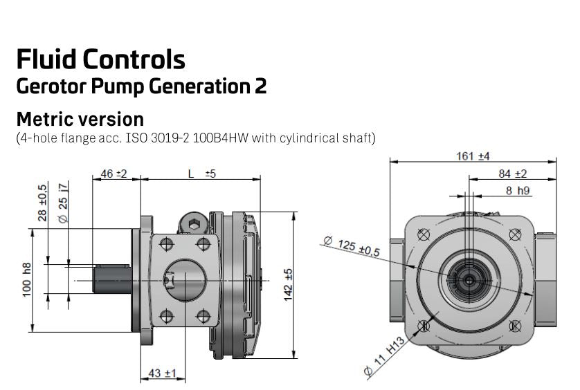 ASA 80cc/rev Gerotor Oil pump APBH80MNBP60K