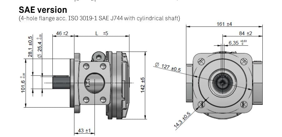 ASA 80cc/rev  Gerotor Oil pump APBH80ZNBP99K (SAE)
